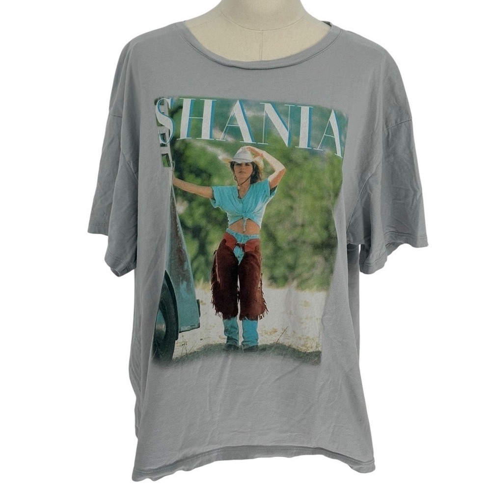 Shania Twain Graphic T-Shirt Grey 100% Cotton Country Music‎ Merch Large